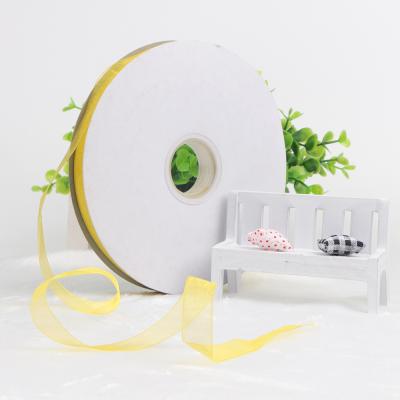 China Eco-friendly 25mm pure colors organza silk ribbon 1 inch roll 200yards packed for sale