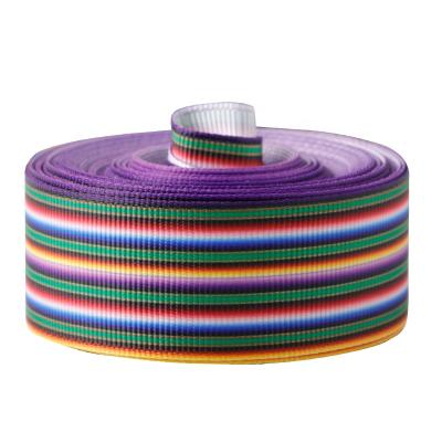 China Viable Mexican Rainbow Printed Grosgrain Ribbon 1 Inch Holiday Ribbon for sale