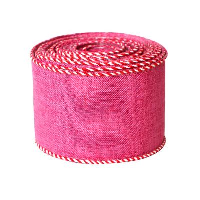 China Viable Happy Valentine's Day Ribbon Gift Decoration with Edge Burlap Cable Ribbon for sale