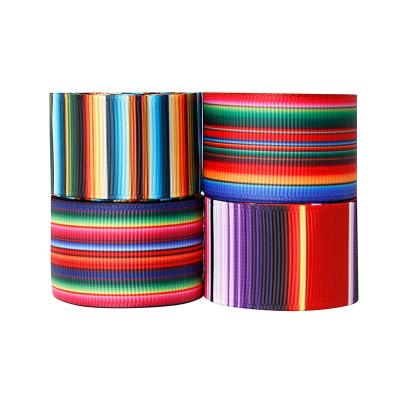 China MSD Factory 25mm Rainbow Stripes Viable Grosgrain Ribbon Mexican Ribbon For Hair Bows Opens Gift Wrapping for sale