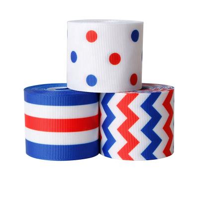 China Custom Ribbon 1.5inch Ribbon 3.8cm Viable Grosgrain Printed Ribbon For Independence Day for sale