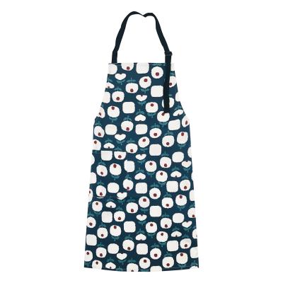 China Wholesale Customized Waterproof Cooking Apron Kitchen Bib Cleaning Thicken Cotton Bib With Pockets Printing Family BBQ Apron for sale