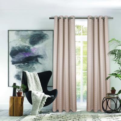 China Customized Blackout Wave Retro Pleat Yarn Jacquard Dyed Curtain For Hotel Window Printing Silk Textile Drape for sale