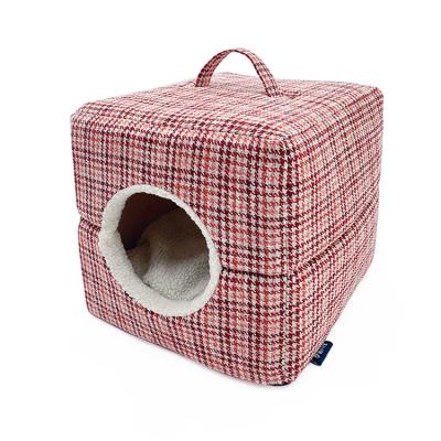 China Comfortable Pet Bed Sleeping Room Accessories Fur Cat House Western Customized Heating Pet Bed for sale