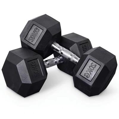 China Sports and fitness people high quality adjustable rack rubber coated hexagonal dumbbell for sale for sale