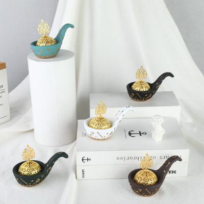 China Religious Aromatherapy Stove Ornaments Spoon Resin Opens Wishing Lamp Censer Censer for sale