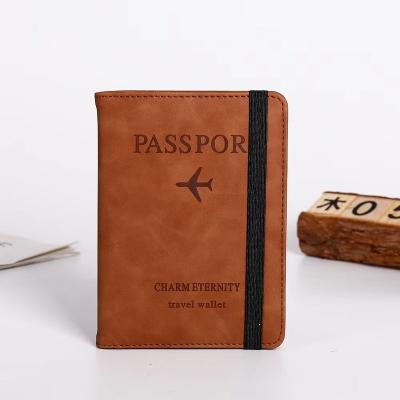 China Wholesale Passport Bag Fashion RFID Leather Wristband Bag PU Card Bag Passport Folder Travel Wallet Card Folder Creative Printed Logo for sale