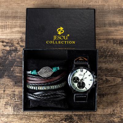 China Automotive Men's Gift Set Watch + Bracelet Beautifully Wrapped Set Creative Promotional Combination Set Color Box Custom for sale