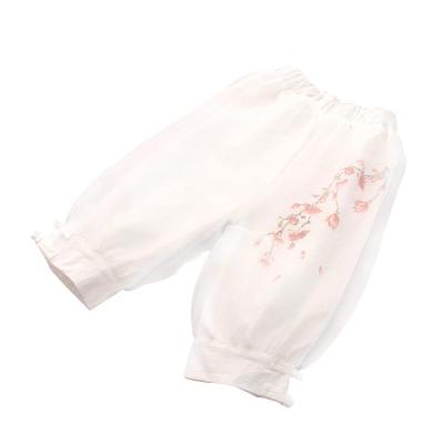 China Summer kids hanfu spring and button anti-static baby pants children silk suit pants for sale