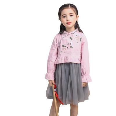 China Traditional Chinese embroidery fabric children's dress children's clothing girls princess dress for sale