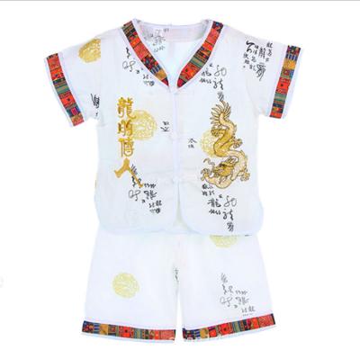 China boys wear chinese style set ethnic children silk suit summer fashion cotton kids clothing boys L-XL-XXL for sale