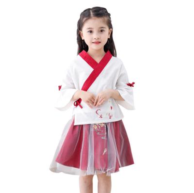 China Formal Enhancement Children Dress Silk Chinese Traditional Costume Hanfu Clothing Girls Dress Princess Dress Children for sale