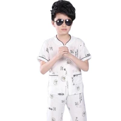 China children silk cotton and linen chinese style baby boys clothes kids hanfu costume summer 100-130cm Chinese clothing for sale