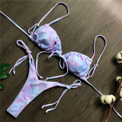 China Factory Breathable Micro Thong Rainbow Swimwear Swimwear OEM ODM ODM Sexy Swimwear Lace Up Triangle Bikinis Set Swimsuits For Women women for sale