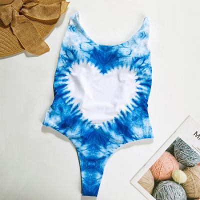 China Low MOQ OEM ODM Factory Swimwear Antibacterial Custom Beachwear One Piece Tie Up Bath Suit Tidy Bikini Set Blue Swimsuit For Women for sale