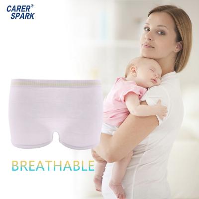 China Antibacterial Stretch Breathable Boxer Disposable Seamless Panties for Prenatal Postpartum Maternity for sale