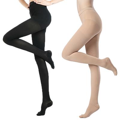 China Antibacterial Soft Women's Compression Tights Elastic Top Improve Varicose Medical Stockings 20-30mmhg for sale