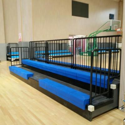 China Safety Telescopic Stadium Stands With Plastic Bench for sale