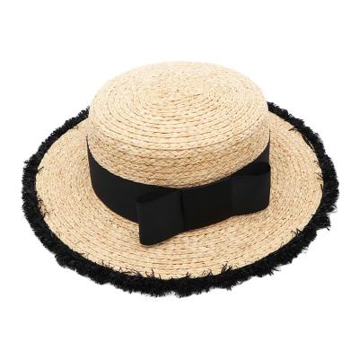 China 2021 mens womens wide straw hats big brim chiffon band hat eco-friendly too much zorro eaves sun straw hat for women beeny for sale