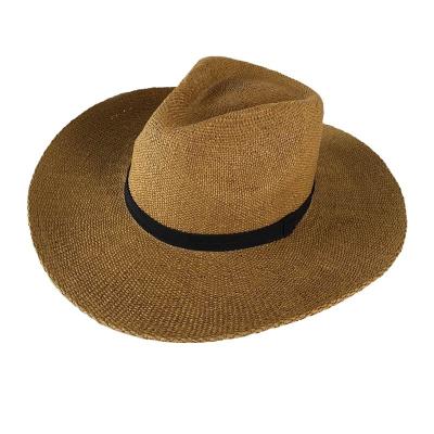 China Eco-friendly Japanese Anime Thai Dai Style Papal Spray Painted Straw Hats Cowboy Nerd Hat for sale