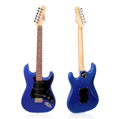 China Exquisite made in china high quality poplar blue body electric guitar for sale