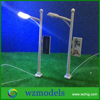 China scale LED Street Garden Park Single Head Lights Lamppost Model Layout N Scale 1/200 for sale