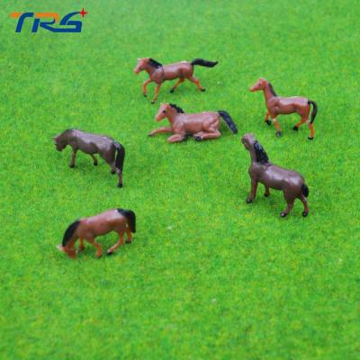 China 1:87 scale ABS plastic Farm Animals brown model Horses for model building for sale