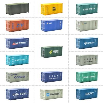 China 20ft 1:87 HO scale railway shipping sea container for model train railroad landscape layout for sale