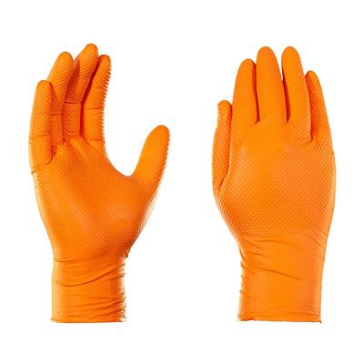 China Cleaning Factory's Best-Selling Powder Free Diamond Textured Nitrile Gloves Are Extra Thick for sale