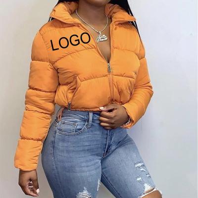 China 2021 bubble coat reversible custom style new color crop bubble sheer logo coated women fashion winter cropped stripper bubble coat for sale