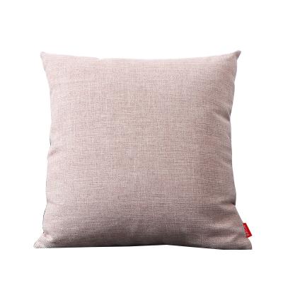 China High Quality Cotton Linen Blended Home Decorative Solid Fabric Single Square Bedding Polyester Linen Breathable Soft Pillow Cover for sale