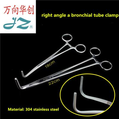 China JZ Medical 90 Forceps Bronchial Tube Otolaryngology Surgical Instrument Bronchial Tube Small Throat Trachea Brace Support Right Angle Forcep for sale