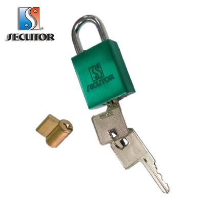 China Green Color Aluminum Removable Cylinder Taiwan Aluminum Padlock for sale