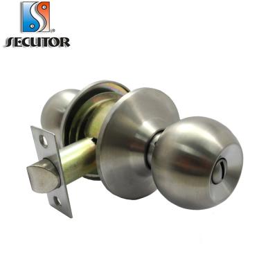 China 201 or 304 One Sided Door Cylindrical Sets Stainless Steel Easy Installation Cylinder Knob Door Lock Home Door Knob Lock for sale