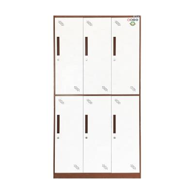 China (Other) Modern Luxury Adjustable Wardrobe Six Door Storage Wardrobe Stainless Steel Metal Wardrobe for sale