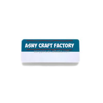 China Religious PVC Hard Plastic Nametag Custom Company Design Logo Name Badge With Magnetic for sale