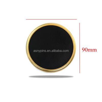 China Folk Art High Quality Plating Golden Color Custom Logo Metal Cup Coaster With Empty Black Felt for sale