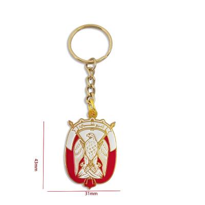 China Europe UAE High End Exquisite Soft Enamel Custom Eagle Logo Shape Metal Key Chain For Souvenir Gift for sale