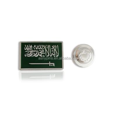 China Custom Factory Price Saudi Arabia Flag Soft Enamel Badge Saudi Arabia Flag Pin Badge Magnet Brooch for sale