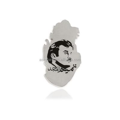 China Qatar National Day 2021 Reverse Pin Map Shape with Amir Tamim Profile Magnetic Badge for sale