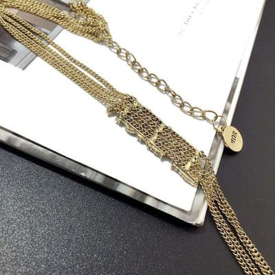 China Fashion TRENDY Metal Necklace Simple Choker Clavicle Chain For Women Fashion Hot Selling Newest Jewelry 2021 for sale