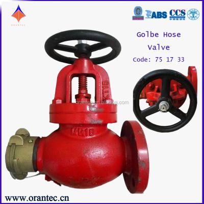 China General Marine Type IMPA Code 751733 JIS 10K DN65 Globe Fire Hose Valve for sale