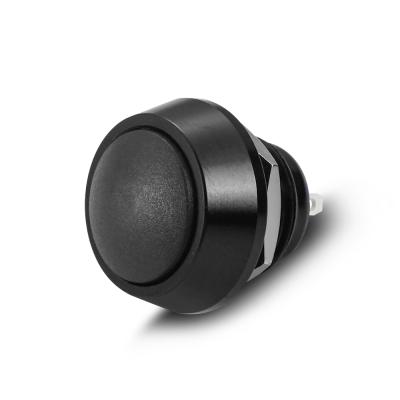 China ZN-AL ALLOY 12mm Momentary Horn Button Black Metal Body Hot-selling Colorful Push Button Switch for sale