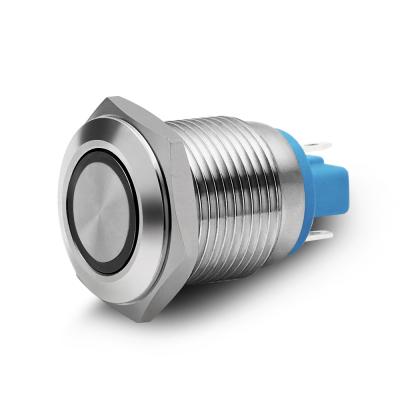 China New Product IP67 Stainless / Brass Nickel Plated 16mm Illuminated Push Button Switch for sale