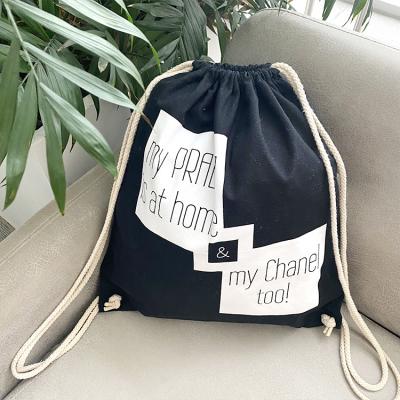 China Recyclable Outdoor Fashion Designed Cotton Drawstring Bag Shopping Pocket Drawstring Sports Bag for sale