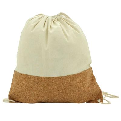 China 2020 New Products Eco-friendly Wholesale Cotton Cork Fabric Drawstring Bag Custom Drawstring Bag for sale