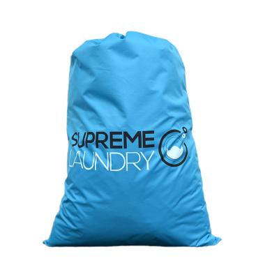 China Large Laundry Drawstring Bag Travel Laundry Bag Eco - Friendly Washing Polyester for sale