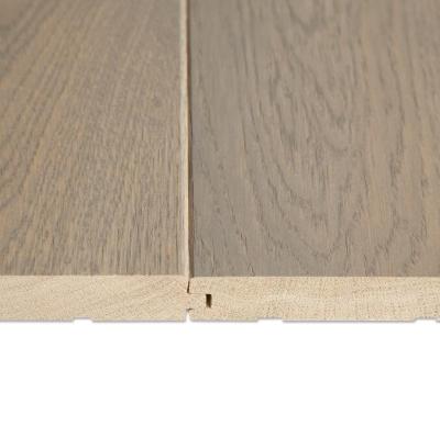 China Light Gray Oak Solid Wood Flooring 150mm Wide Modern for sale