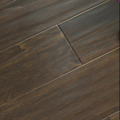 China Modern Dark Solid Espresso Maple Wood Flooring Hand Scraped Surface for sale