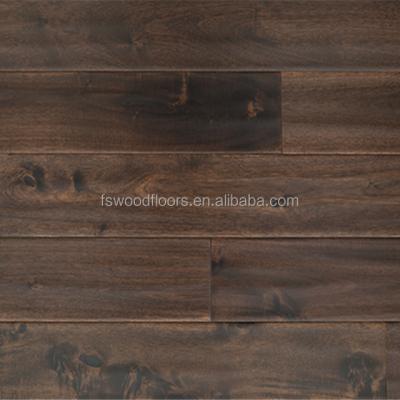 China Modern Big Leaf Acacia Hardwood Flooring Dark Walnut Stain for sale